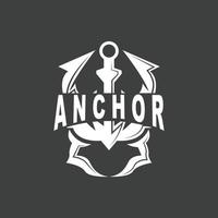 anker logo, oceaan schip vector, gemakkelijk minimalistische ontwerp, anker icoon, spartaans, oceaan, symbool sjabloon illustratie vector