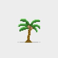kokosnoot boom in pixel kunst stijl vector