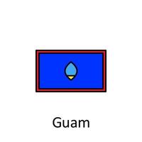 nationaal vlag van guam in gemakkelijk kleuren met naam vector icoon illustratie