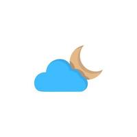 wolk halve maan vector icoon illustratie