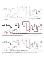 stad scape met de hand getekend en lijn vector icoon illustratie