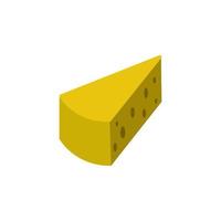 stuk van kaas gekleurde vector icoon illustratie