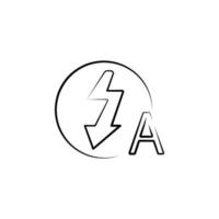 auto flash teken outine logo stijl vector icoon illustratie