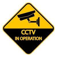 cctv camera label. zwart videobewakingsteken op witte achtergrond. vector illustratie