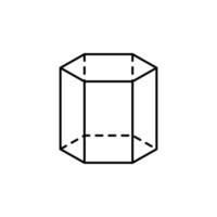 meetkundig vormen, zeshoekig prisma vector icoon illustratie