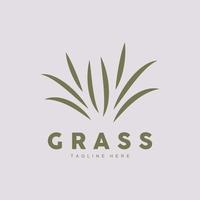 groen gras logo ontwerp, boerderij landschap illustratie, natuurlijk landschap vector