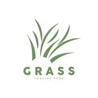 groen gras logo ontwerp, boerderij landschap illustratie, natuurlijk landschap vector