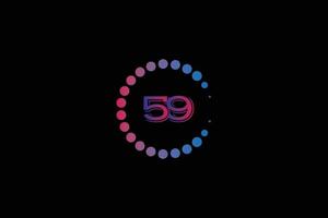 59 aantal en brief eerste logo ontwerp sjabloon vector illustratie.