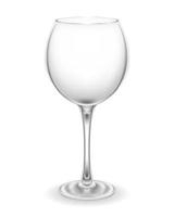 transparant glas voor wijn en laag alcohol drankjes vector illustratie