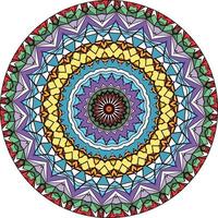 veelkleurige mandala achtergrond. kleurboek pagina. ongebruikelijke bloemvorm. oosters. antistress therapie patronen. geweven ontwerpelementen vector