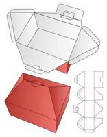 doos verpakking gestanst sjabloonontwerp. 3D-model vector