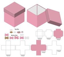 doos verpakking gestanst sjabloonontwerp. 3D-model vector