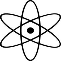 vector silhouet van atoom symbool Aan wit achtergrond