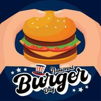 geïsoleerd cartoonesk Hamburger gekleurde hamburger dag sjabloon vector illustratie