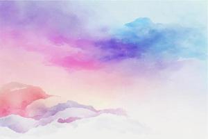hand- geschilderd waterverf lucht wolk achtergrond met een pastel gekleurde vector