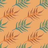 varen blad behang. abstract exotisch fabriek naadloos patroon. tropisch palm bladeren patroon. botanisch textuur. vector