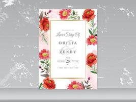 prachtige bloemen aquarel bruiloft uitnodiging kaartenset vector