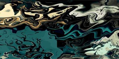 olie verf illustratie van een landschap in vloeistof abstract stijl vector
