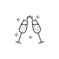 glas, Champagne vector icoon illustratie