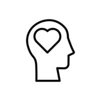 hoofd hart vector icoon illustratie