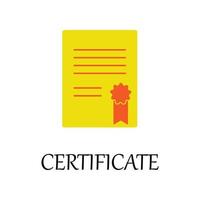 gekleurde certificaat vector icoon illustratie