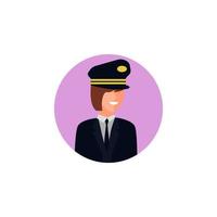 gekleurde avatar van vrouw piloot vector icoon illustratie