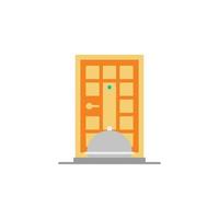 voedsel levering, stolp, deur, eten, voedsel restaurant kleur vector icoon illustratie