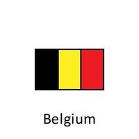 nationaal vlag van belgie in gemakkelijk kleuren met naam vector icoon illustratie