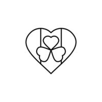 hart, Ierland, Klaver, vlag vector icoon illustratie