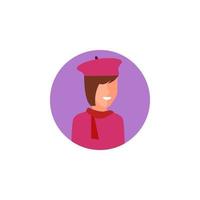gekleurde avatar van vrouw artiest vector icoon illustratie
