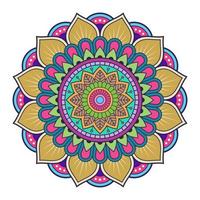 kleurrijk mandalaornament dat op witte achtergrond wordt geïsoleerd. vector