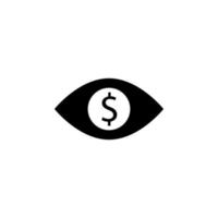 geld in oog vector icoon illustratie