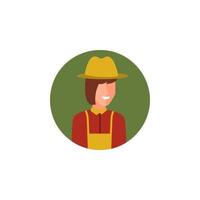 gekleurde avatar van vrouw boer vector icoon illustratie