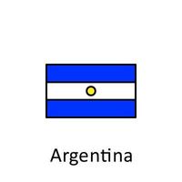 nationaal vlag van Argentinië in gemakkelijk kleuren met naam vector icoon illustratie