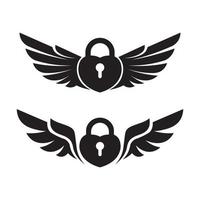 sleutel en slot icoon hangslot logo en symbool vector ontwerp