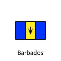 nationaal vlag van Barbados in gemakkelijk kleuren met naam vector icoon illustratie