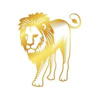 gouden leeuw vector illustratie, embleem ontwerp Aan wit achtergrond