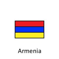 nationaal vlag van Armenië in gemakkelijk kleuren met naam vector icoon illustratie