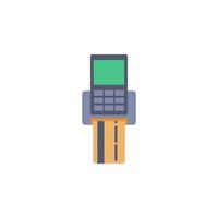 pos terminal en credit kaart gekleurde vector icoon illustratie