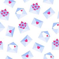 naadloze patroon van liefdesbrieven in envelop voor de bruiloft of Valentijnsdag. vector