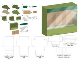 doos verpakking gestanst sjabloonontwerp. 3D-model vector