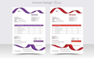 minimaal zakelijke bedrijf factuur ontwerp sjabloon vector illustratie Bill het formulier prijs factuur. creatief factuur sjabloon vector. bedrijf schrijfbehoeften ontwerp betaling overeenkomst ontwerp sjabloon