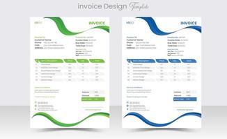 minimaal zakelijke bedrijf factuur ontwerp sjabloon vector illustratie Bill het formulier prijs factuur. creatief factuur sjabloon vector. bedrijf schrijfbehoeften ontwerp betaling overeenkomst ontwerp sjabloon