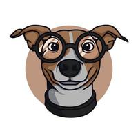spektakel hond dragen met een bril vectorillustratie vector