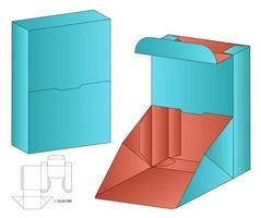 doos verpakking gestanst sjabloonontwerp. 3D-model vector