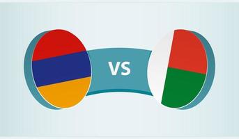 Armenië versus Madagascar, team sport- wedstrijd concept. vector