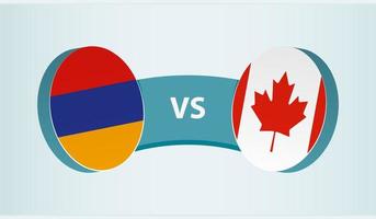 Armenië versus Canada, team sport- wedstrijd concept. vector