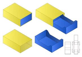 doos verpakking gestanst sjabloonontwerp. 3D-model vector