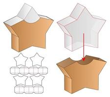 stervormige doos verpakking gestanst sjabloonontwerp vector