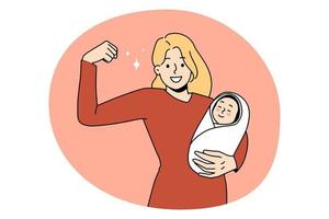 superheld moeder en sterkte concept. vector